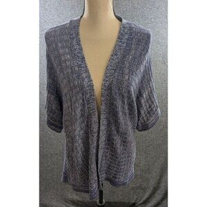 LOFT Sweater Women's textured Knit Open Front Cardigan 3/4 Sleeve Size XL
